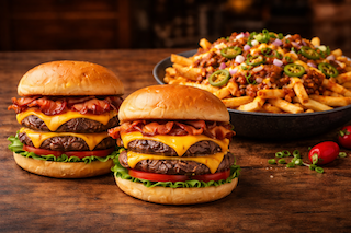 Burgers and loaded fries