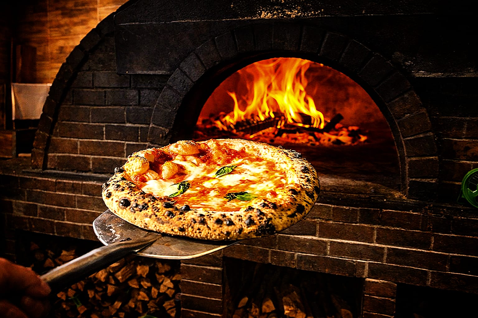 Wood-fired pizza